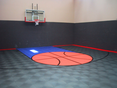 26x30 residential gym with custom logo